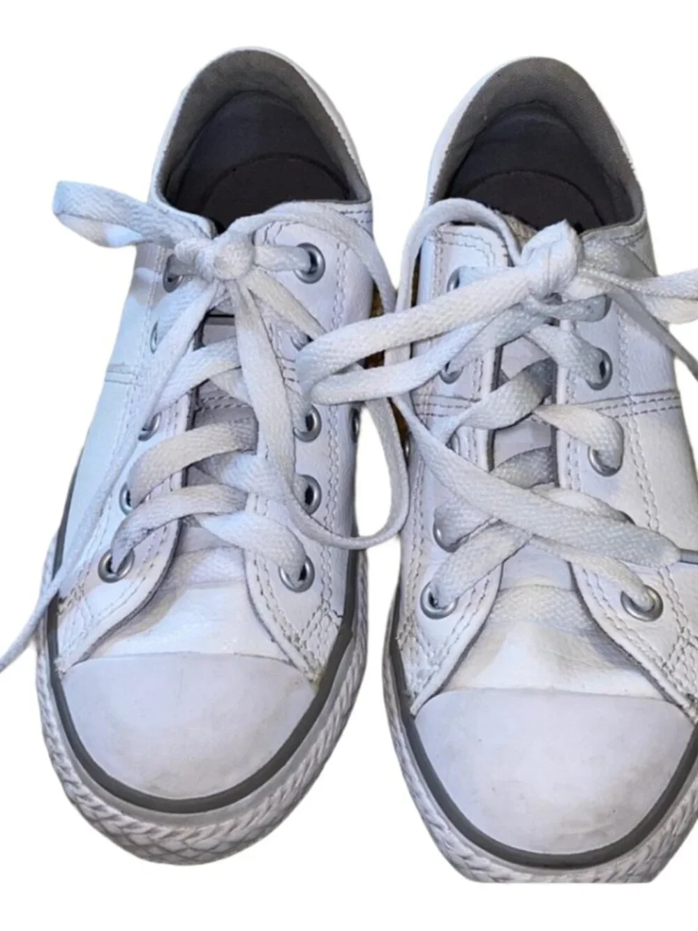 White Leather Converse Sneakers Sz 12